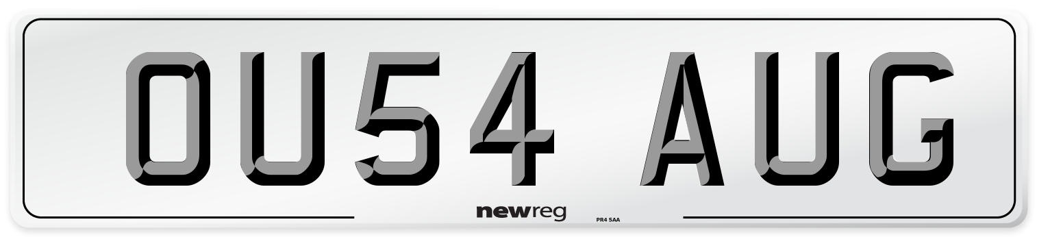OU54 AUG Number Plate from New Reg